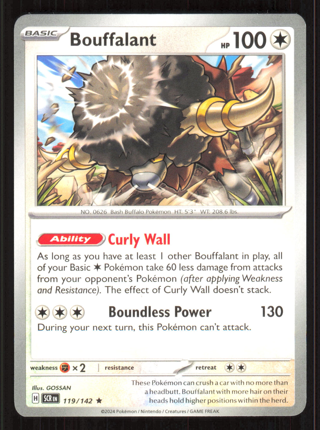 Bouffalant Rare Deck Exclusives 119/142 Near Mint (NM) przód