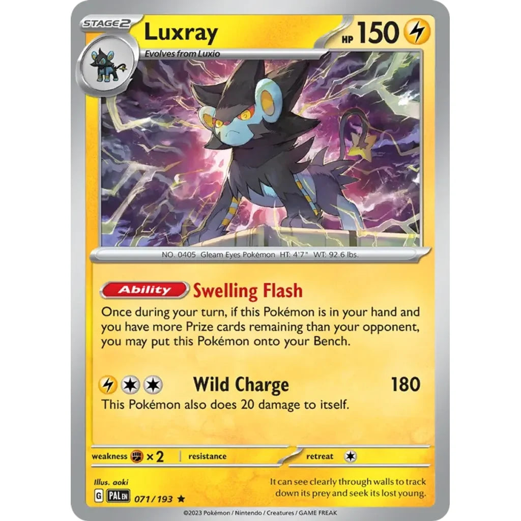 Luxray 071/193 Rare Paldea Evolved Pokemon Reverse Holo Lightly Played (LP) przód