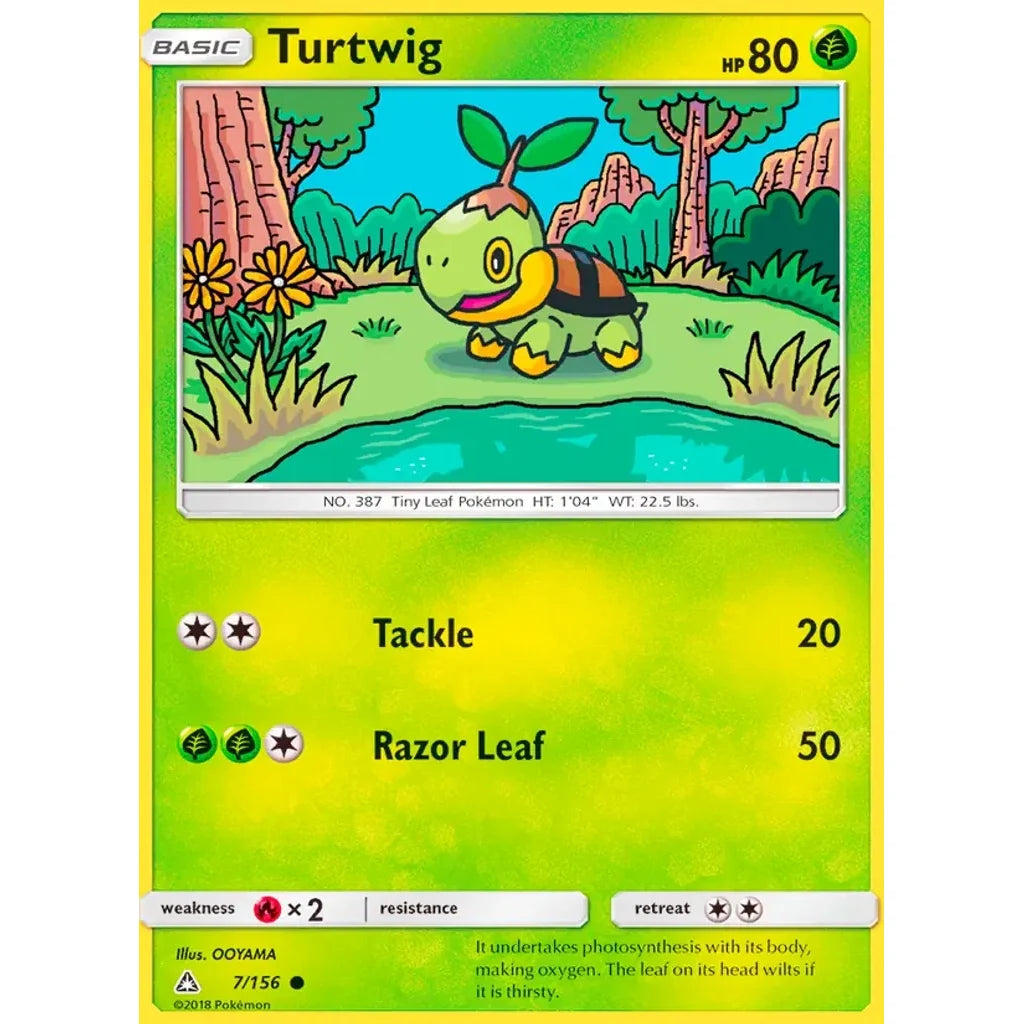 Turtwig 7/156 Common Ultra Prism Pokemon Lightly Played (LP) przód
