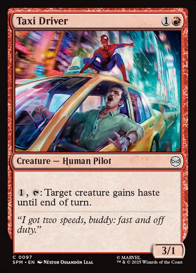 Taxi Driver 97 Common Marvel's Spider-Man Magic: The Gathering Near Mint (NM) przód