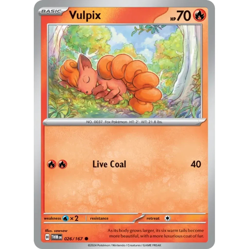 Vulpix 026/167 Common Twilight Masquerade Pokemon Near Mint (NM) przód