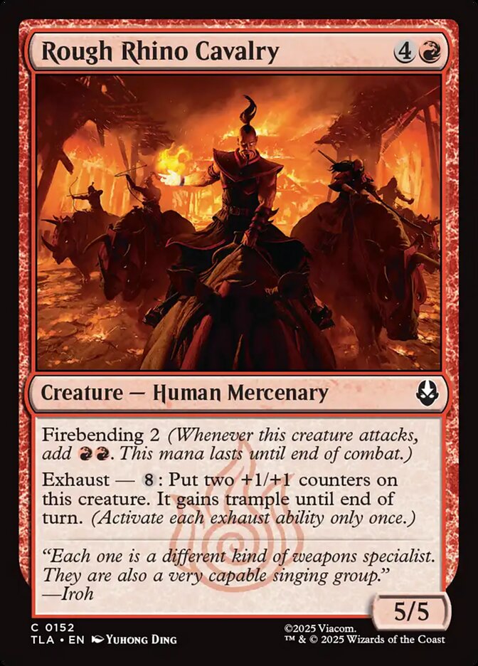Rough Rhino Cavalry 152 Common Avatar: The Last Airbender Magic: The Gathering Near Mint (NM) przód