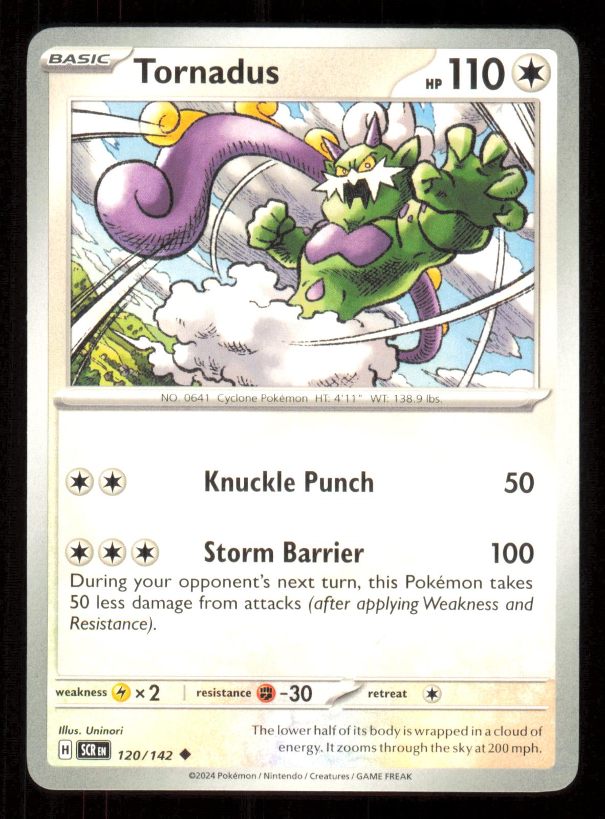 Tornadus 120/142 Uncommon Stellar Crown Pokemon Lightly Played (LP) przód