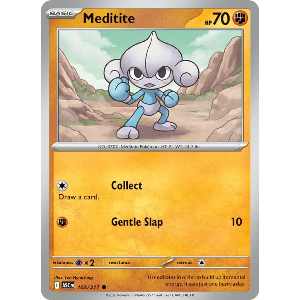Meditite (Quick Ball) 103/217 Common ME: Ascended Heroes Pokemon Reverse Holo Near Mint (NM) przód