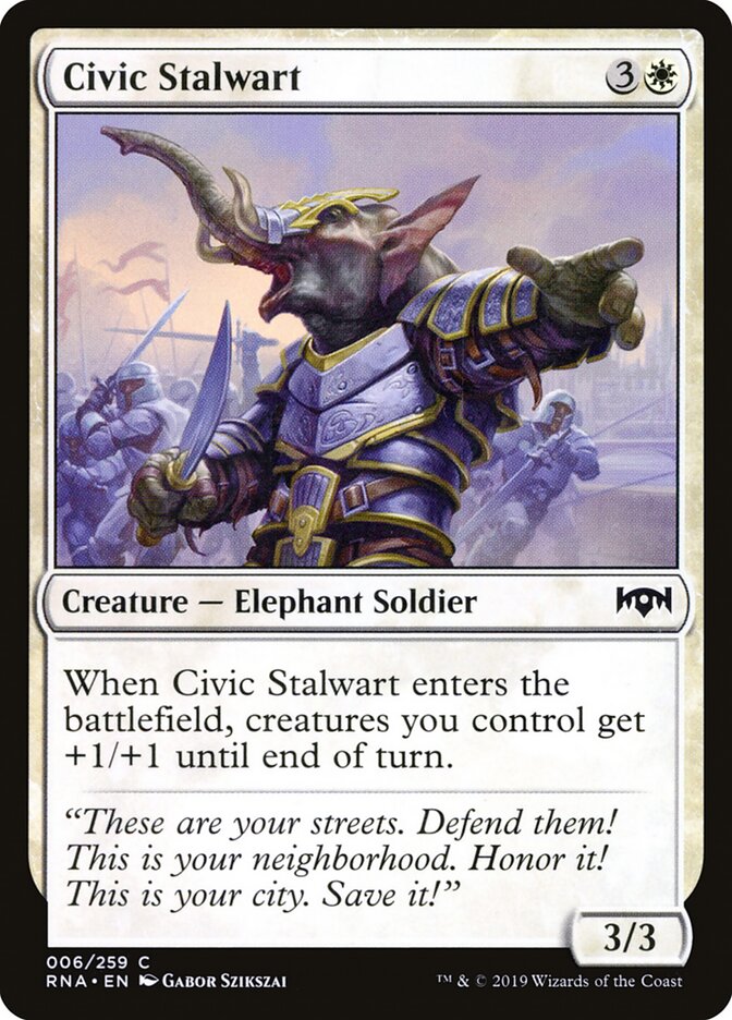 Civic Stalwart 6 Common Ravnica Allegiance Magic: The Gathering Foil Near Mint (NM) przód