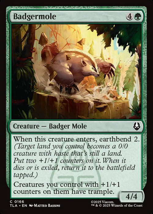 Badgermole 166 Common Avatar: The Last Airbender Magic: The Gathering Near Mint (NM) przód