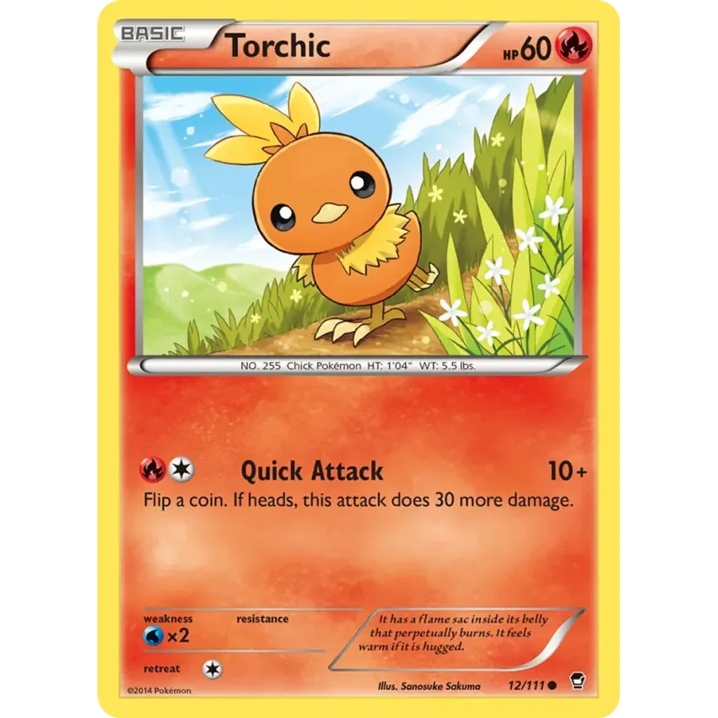 Torchic 12/111 Common Furious Fists Pokemon Lightly Played (LP) przód