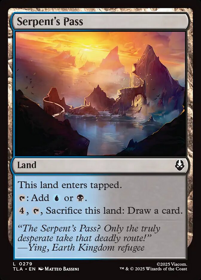 Serpent's Pass 279 Land Avatar: The Last Airbender Magic: The Gathering Near Mint (NM) przód