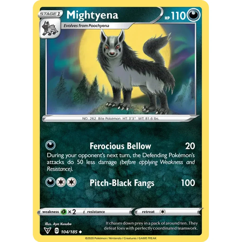 Mightyena 104/185 Uncommon Vivid Voltage Pokemon Near Mint (NM) przód