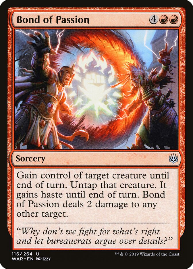 Bond of Passion 116 Uncommon War of the Spark Magic: The Gathering Near Mint (NM) przód