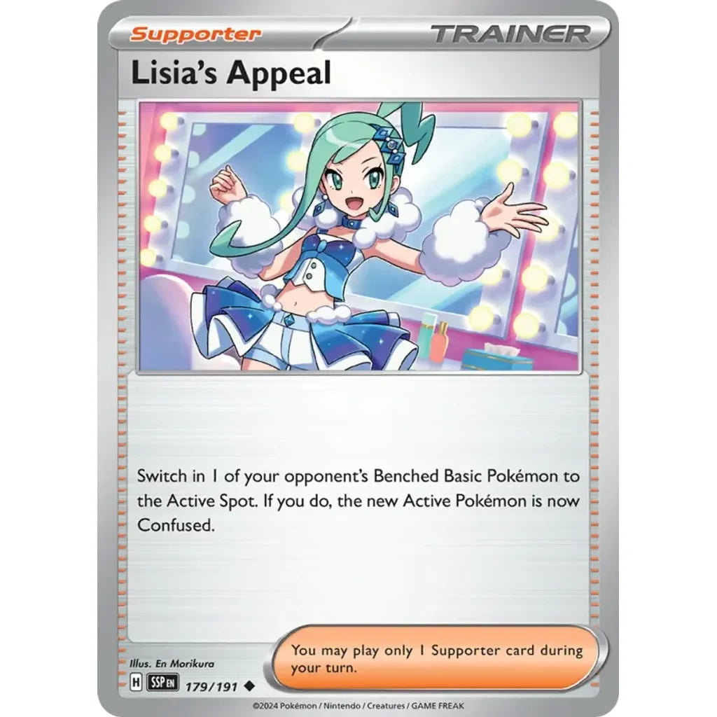 Lisia's Appeal 179/191 Uncommon Surging Sparks Pokemon Near Mint (NM) przód