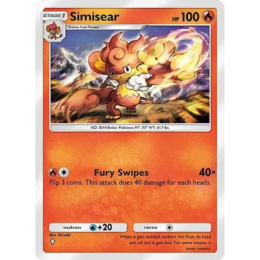 Simisear 038/264 Uncommon Fusion Strike Pokemon Lightly Played (LP) przód
