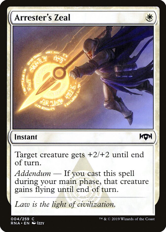 Arrester's Zeal 4 Common Ravnica Allegiance Magic: The Gathering Near Mint (NM) przód