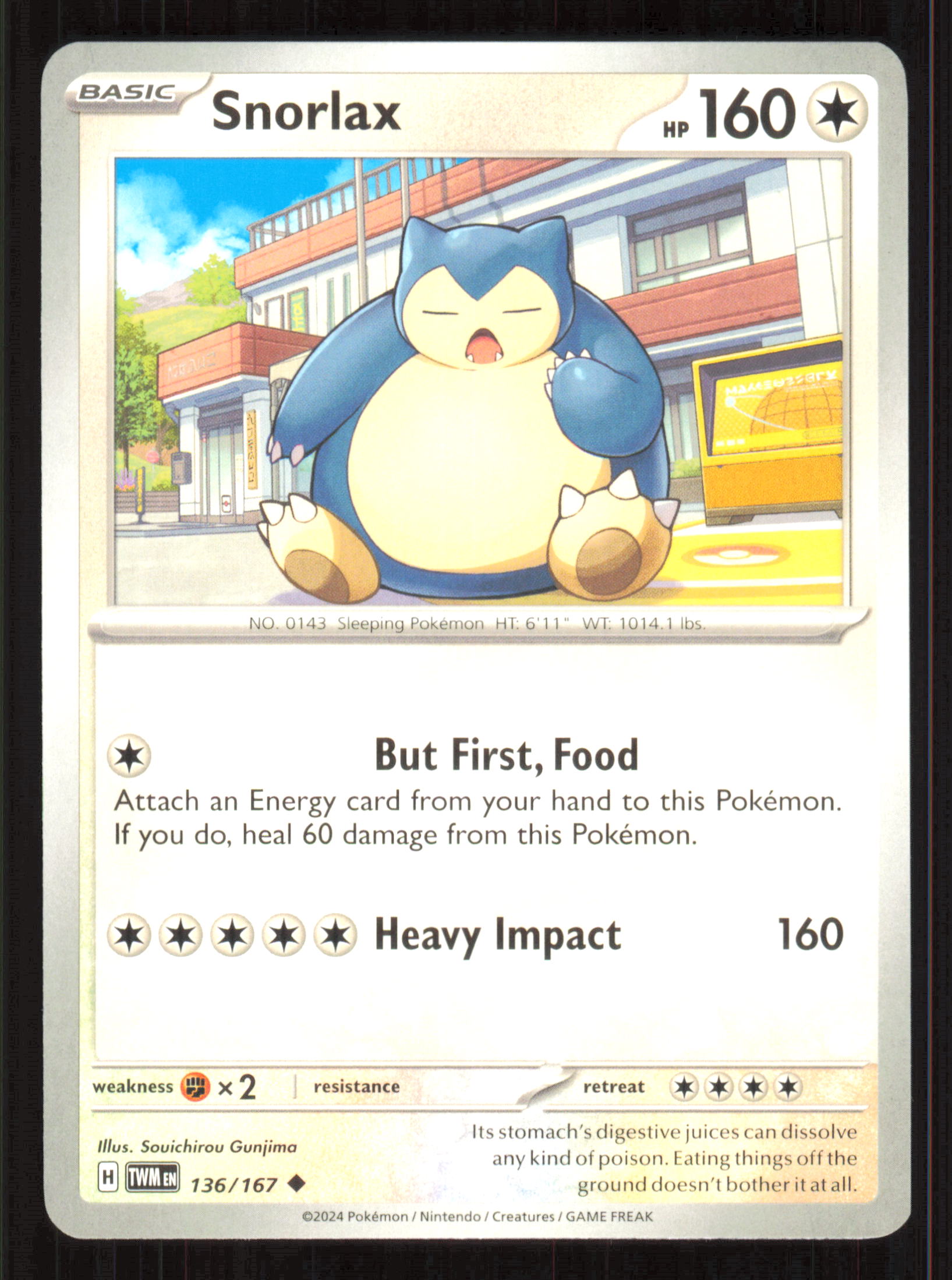 Snorlax Uncommon SV06: Twilight Masquerade 136/167 Near Mint (NM) — przód