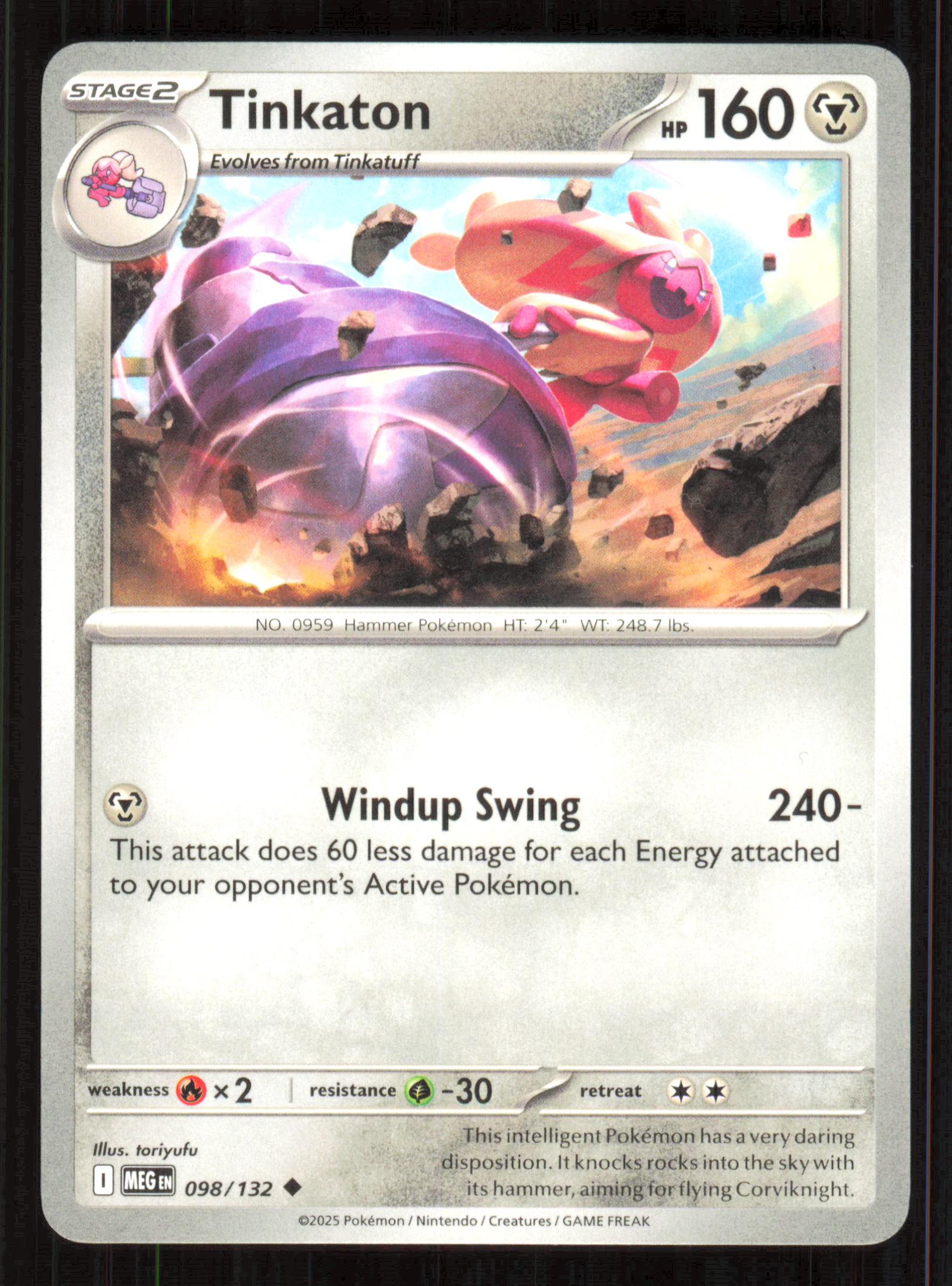 Tinkaton Uncommon ME01: Mega Evolution 098/132 Near Mint (NM) przód