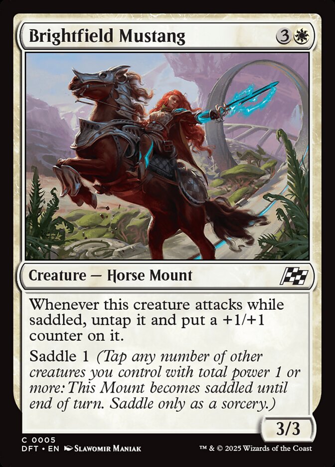 Brightfield Mustang 5 Common Aetherdrift Magic: The Gathering Near Mint (NM) przód