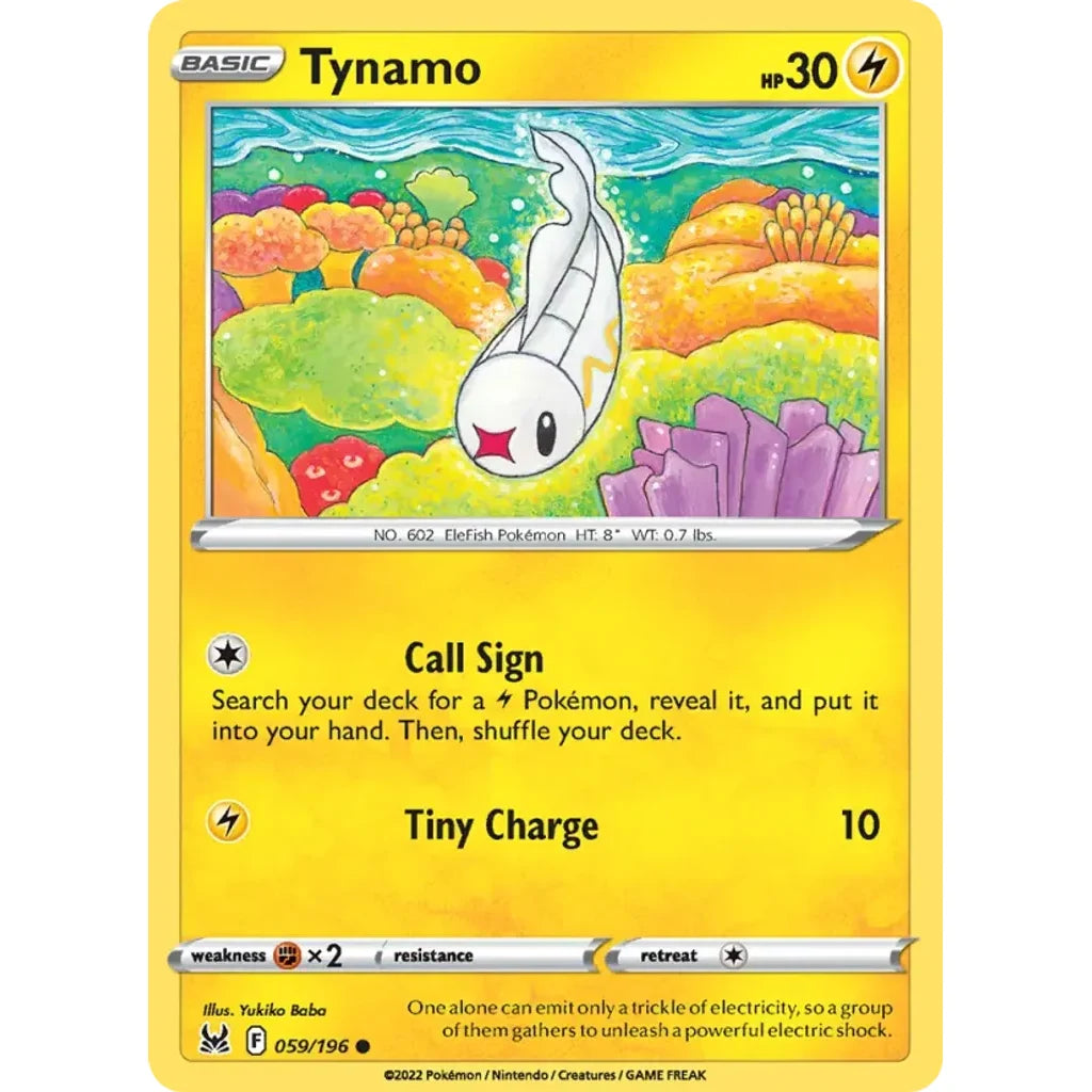 Tynamo 059/196 Common Lost Origin Pokemon Near Mint (NM) przód