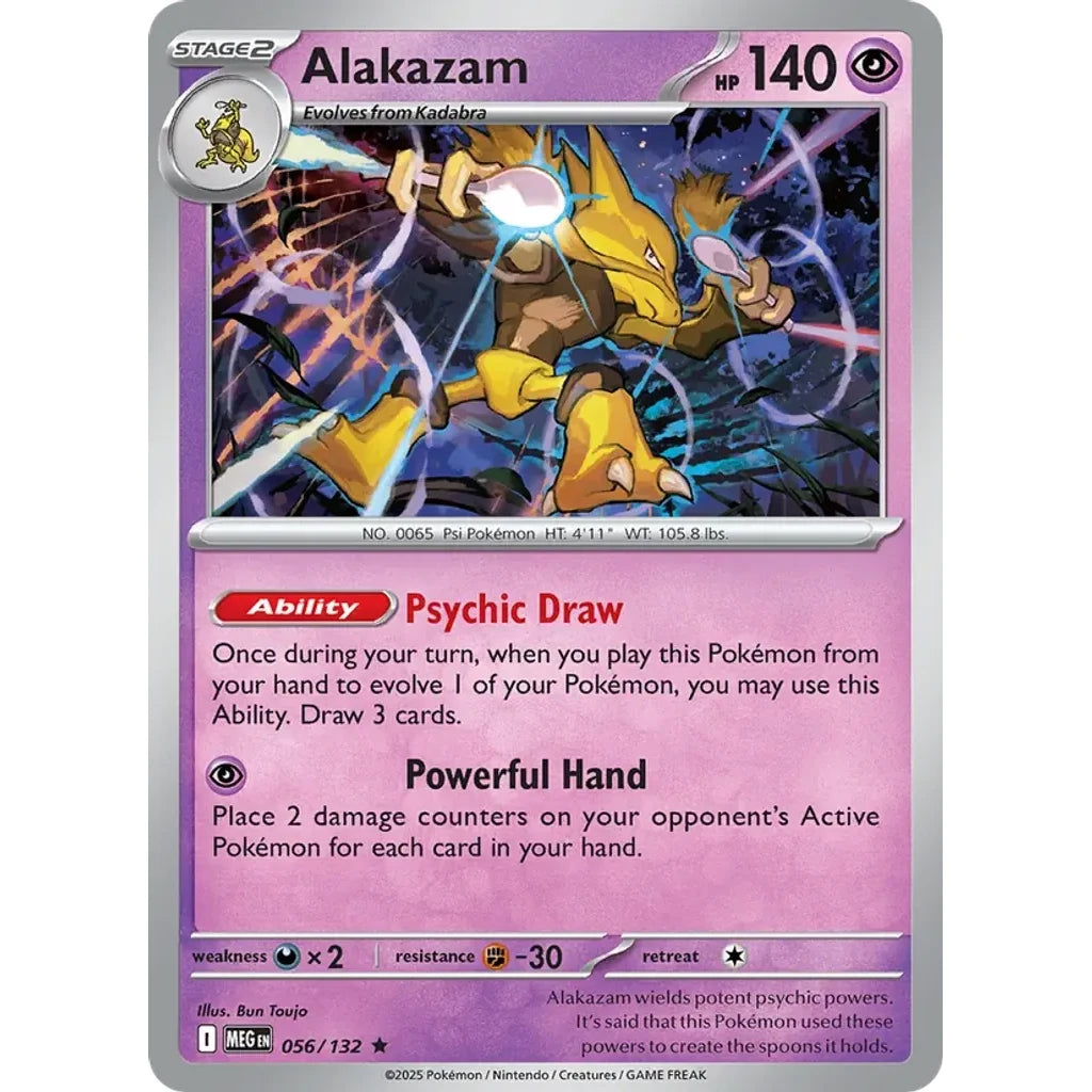 Alakazam 056/132 Rare Mega Evolution Pokemon Holo Near Mint (NM) przód