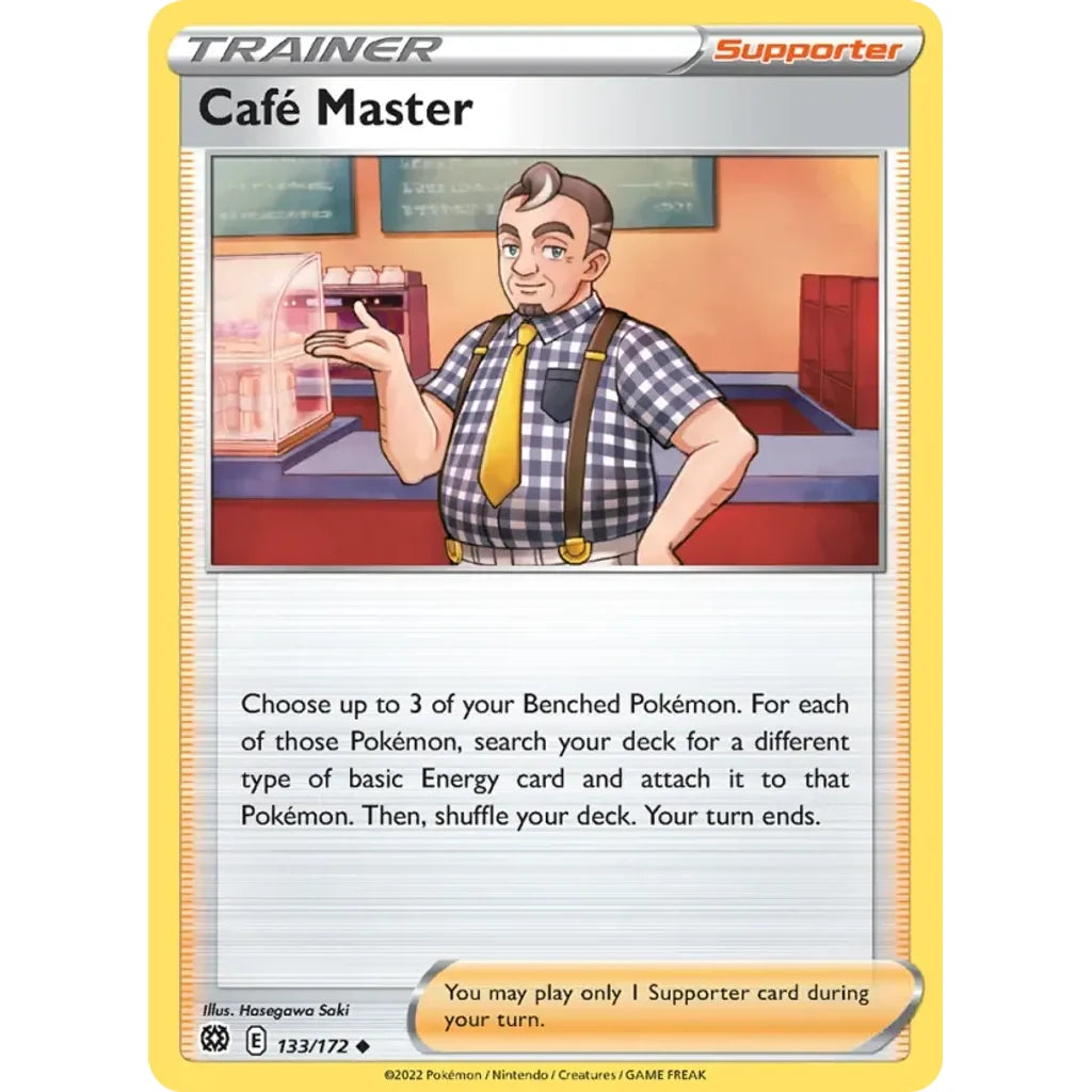 Cafe Master 133/172 Uncommon Brilliant Stars Pokemon Near Mint (NM) przód