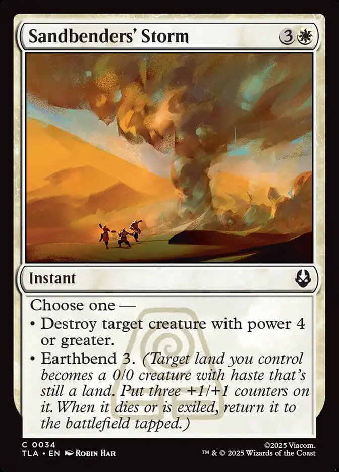 Sandbenders' Storm 34 Common Avatar: The Last Airbender Magic: The Gathering Near Mint (NM) przód