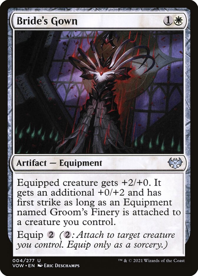 Bride's Gown 4 Uncommon Innistrad: Crimson Vow Magic: The Gathering Near Mint (NM) przód