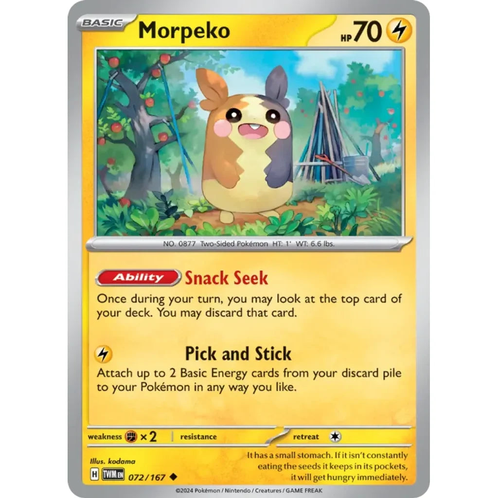 Morpeko 072/167 Uncommon Twilight Masquerade Pokemon Reverse Holo Near Mint (NM) przód