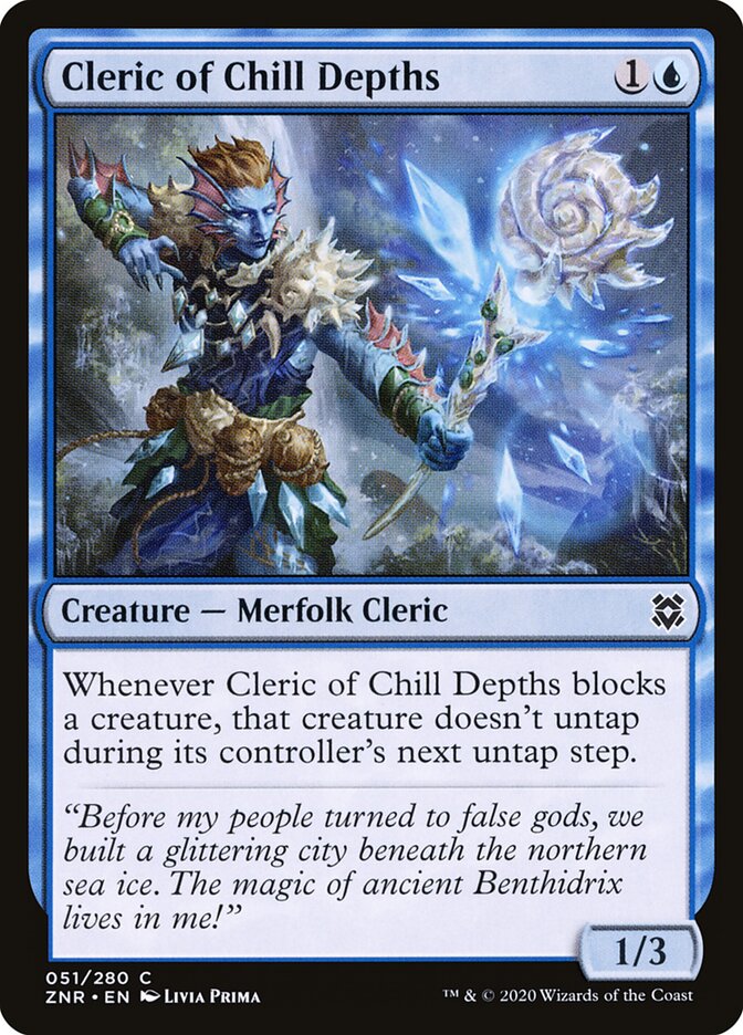 Cleric of Chill Depths 51 Common Zendikar Rising Magic: The Gathering Near Mint (NM) przód