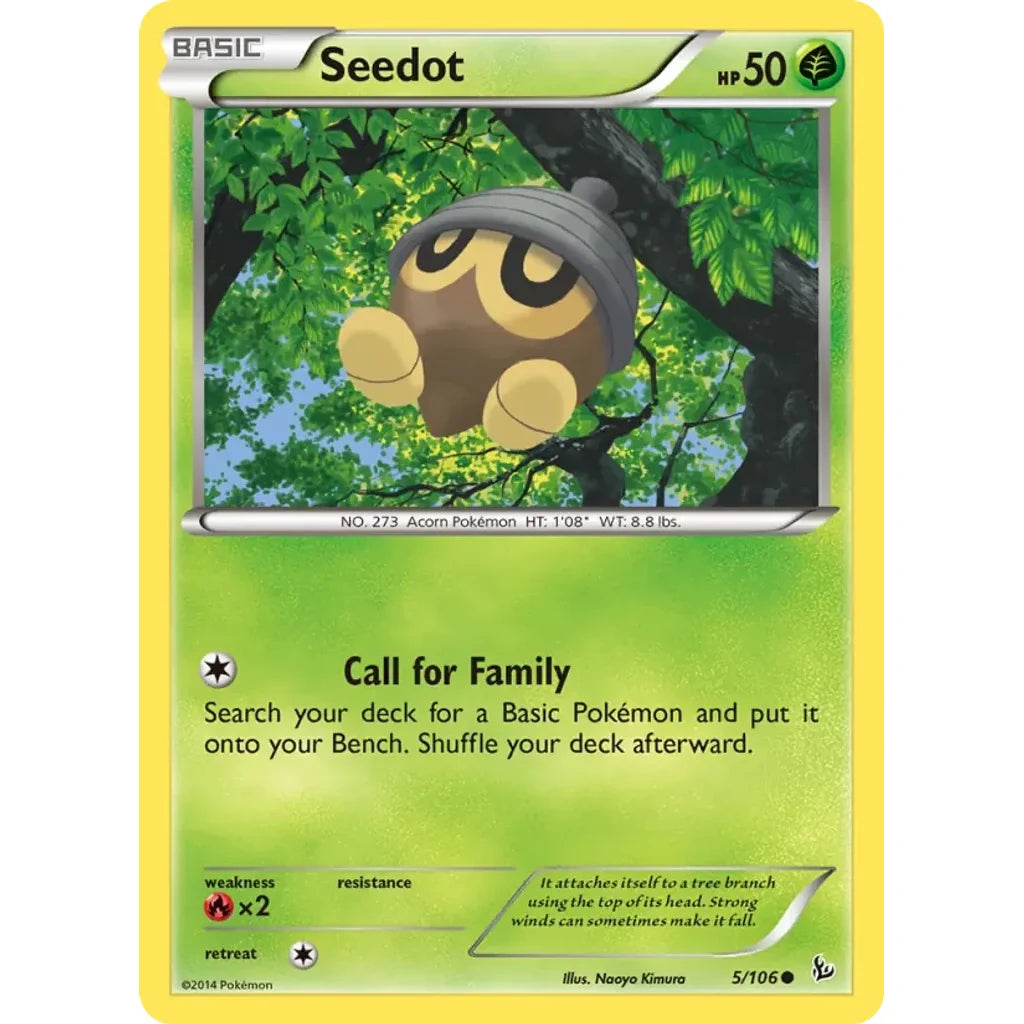 Seedot 5/106 Common Flashfire Pokemon Lightly Played (LP) przód