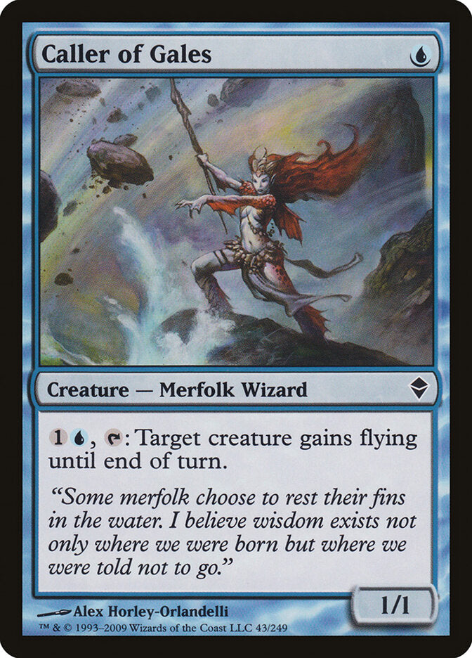 Caller of Gales 43 Common Zendikar Magic: The Gathering Foil Lightly Played (LP) przód