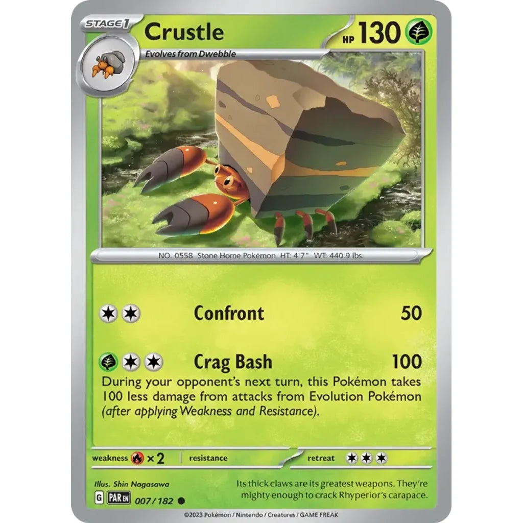 Crustle 007/182 Common Paradox Rift Pokemon Near Mint (NM) przód