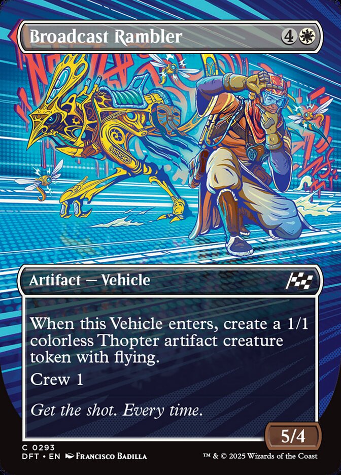Broadcast Rambler (Borderless) 293 Common Aetherdrift Magic: The Gathering Near Mint (NM) przód