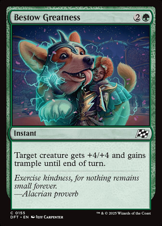 Bestow Greatness 155 Common Aetherdrift Magic: The Gathering Near Mint (NM) przód
