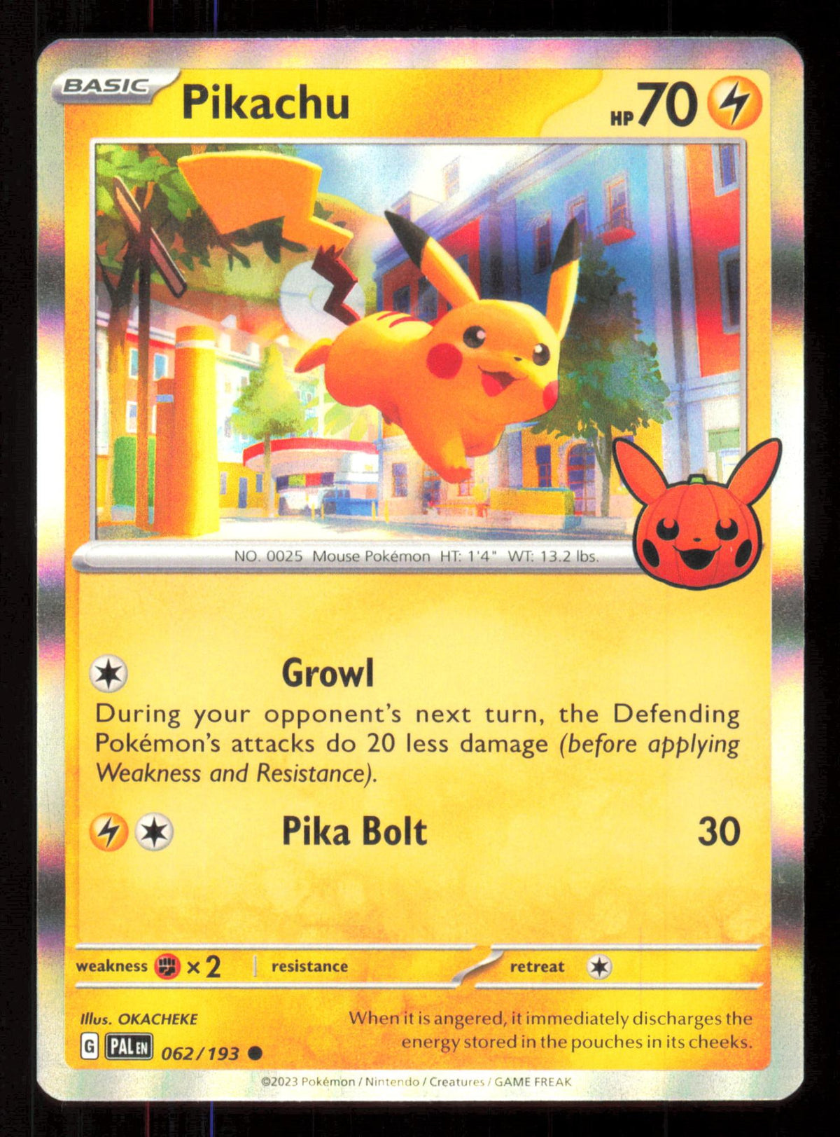 Pikachu 062/193 Holo Common Trick or Trade BOOster 2023 Pokemon Holo Near Mint (NM) przód