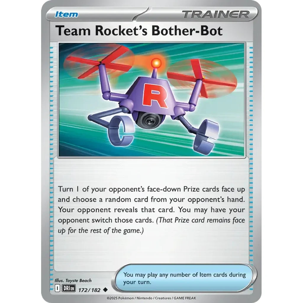 Team Rocket's Bother-Bot 172/182 Uncommon Destined Rivals Pokemon Near Mint (NM) przód