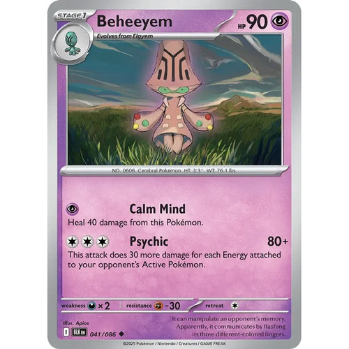 Beheeyem 041/086 Uncommon SV: Black Bolt Pokemon Near Mint (NM) przód