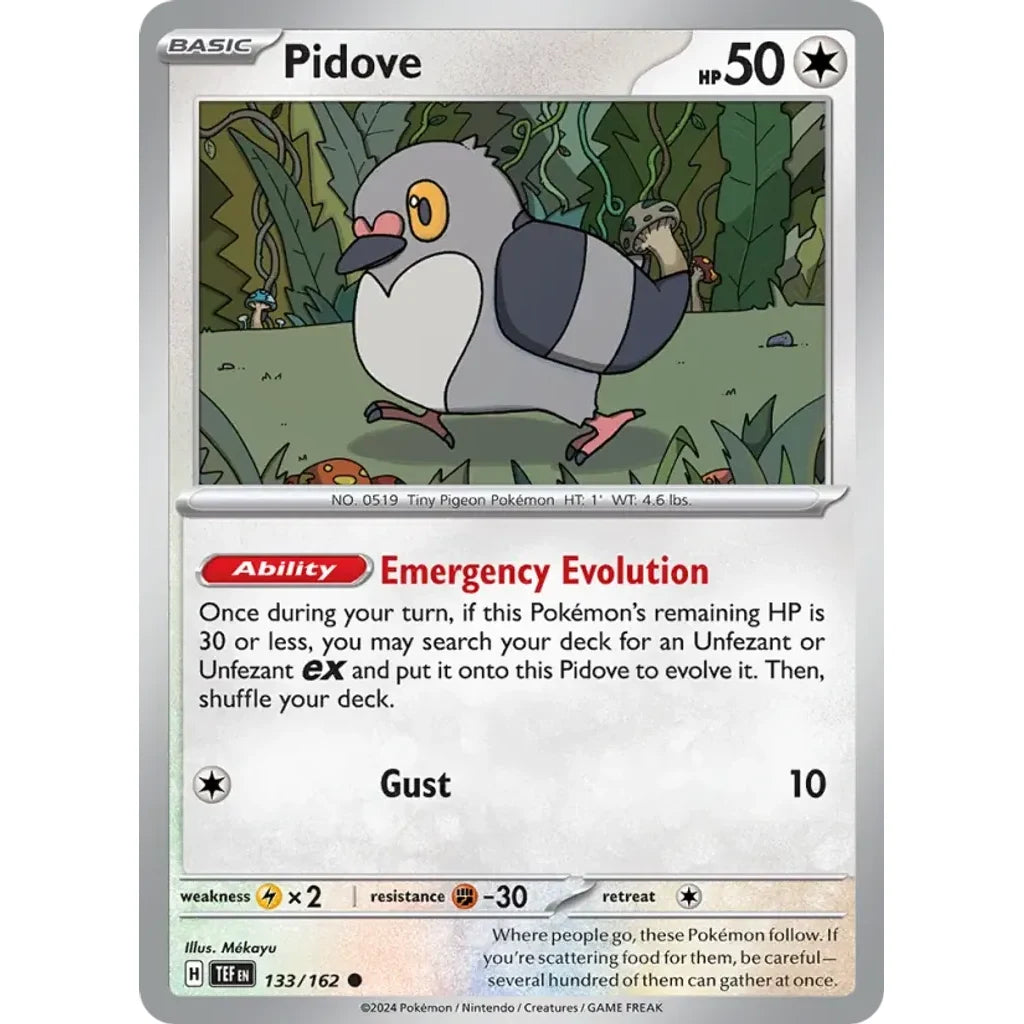 Pidove 133/162 Common Temporal Forces Pokemon Lightly Played (LP) przód