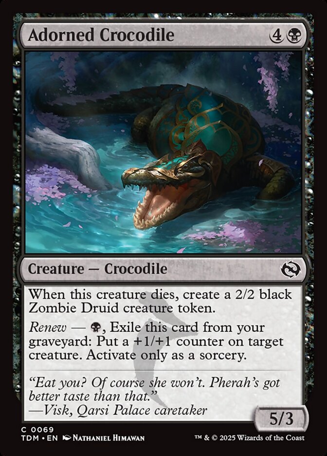 Adorned Crocodile 69 Common Tarkir: Dragonstorm Magic: The Gathering Near Mint (NM) przód