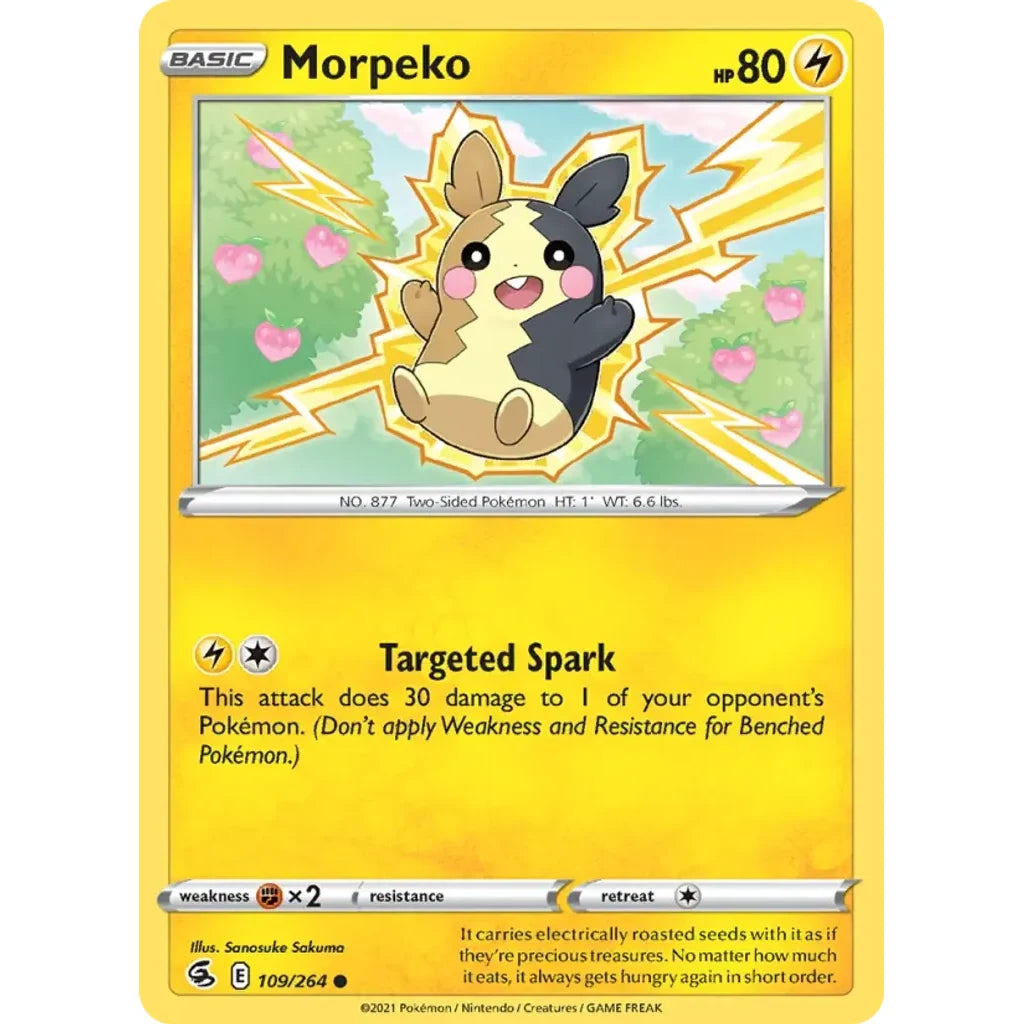 Morpeko 109/264 Common Fusion Strike Pokemon Lightly Played (LP) przód