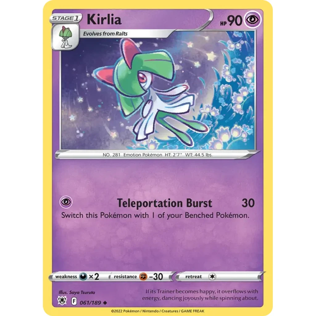Kirlia 061/189 Uncommon Astral Radiance Pokemon Near Mint (NM) przód