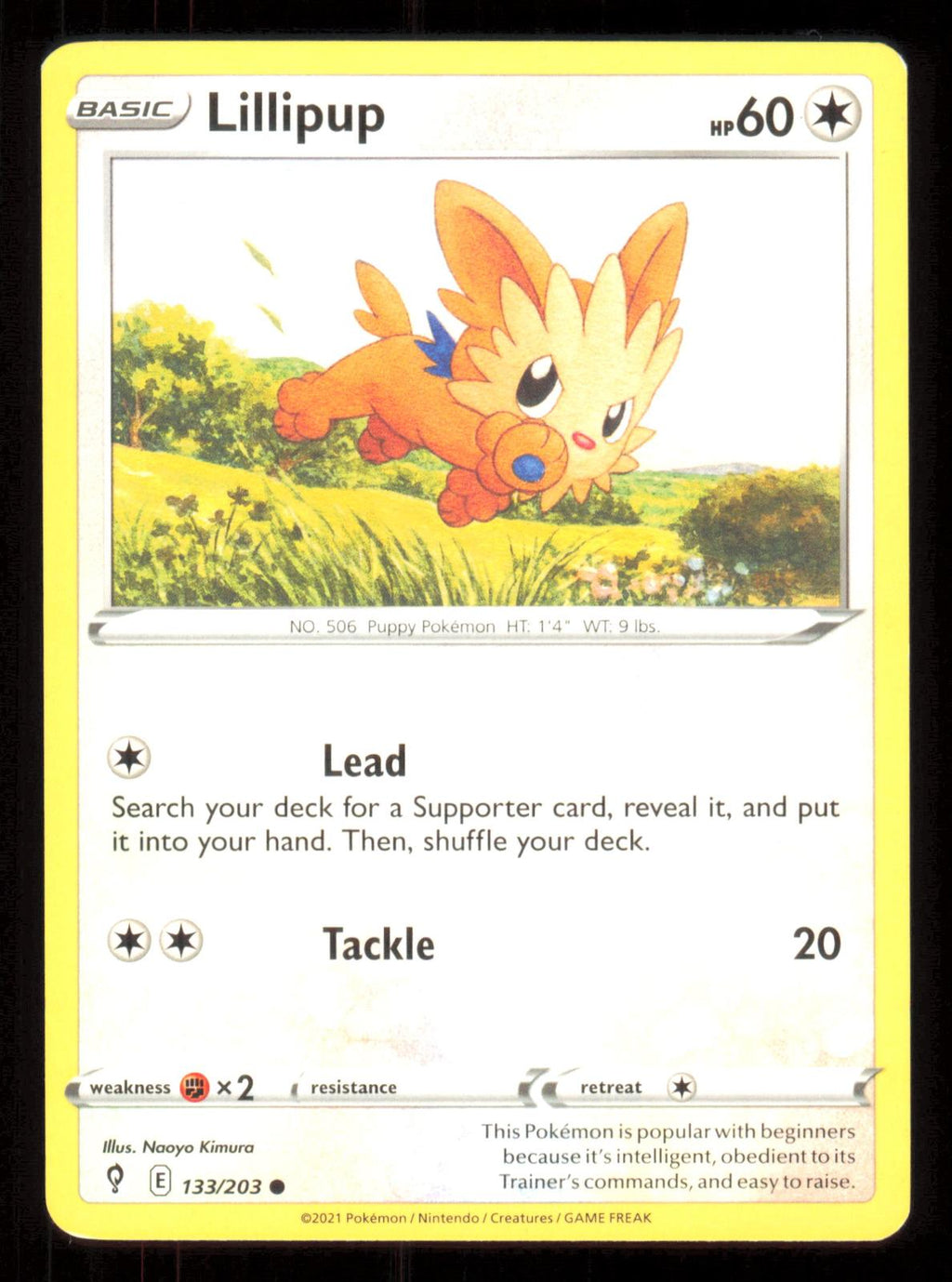 Lillipup 133/203 Common Evolving Skies Pokemon — przód