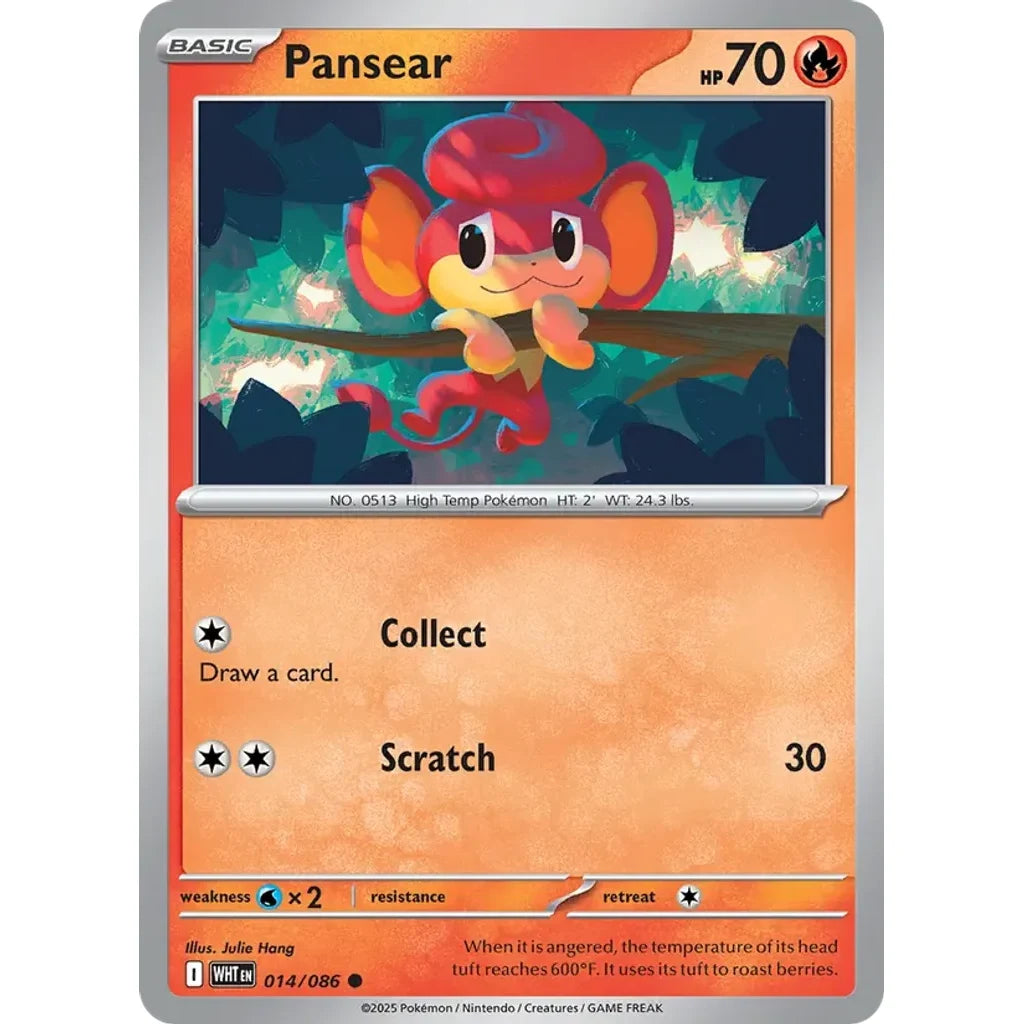 Pansear 014/086 Common SV: White Flare Pokemon Near Mint (NM) przód
