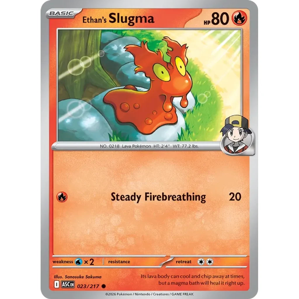 Ethan's Slugma 023/217 Common ME: Ascended Heroes Pokemon Lightly Played (LP) przód