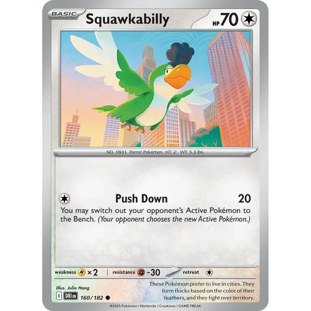 Squawkabilly 160/182 Common Destined Rivals Pokemon Lightly Played (LP) przód