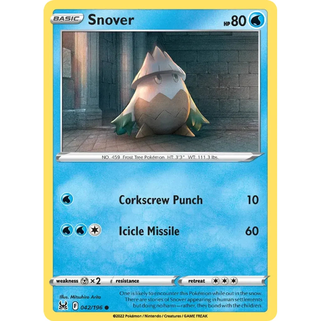 Snover 042/196 Common Lost Origin Pokemon Lightly Played (LP) przód