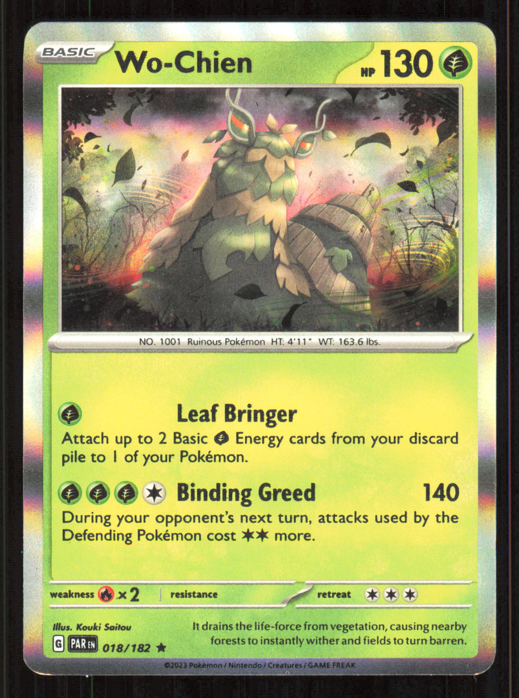 Wo-Chien Rare SV04: Paradox Rift 018/182 Near Mint (NM) — przód