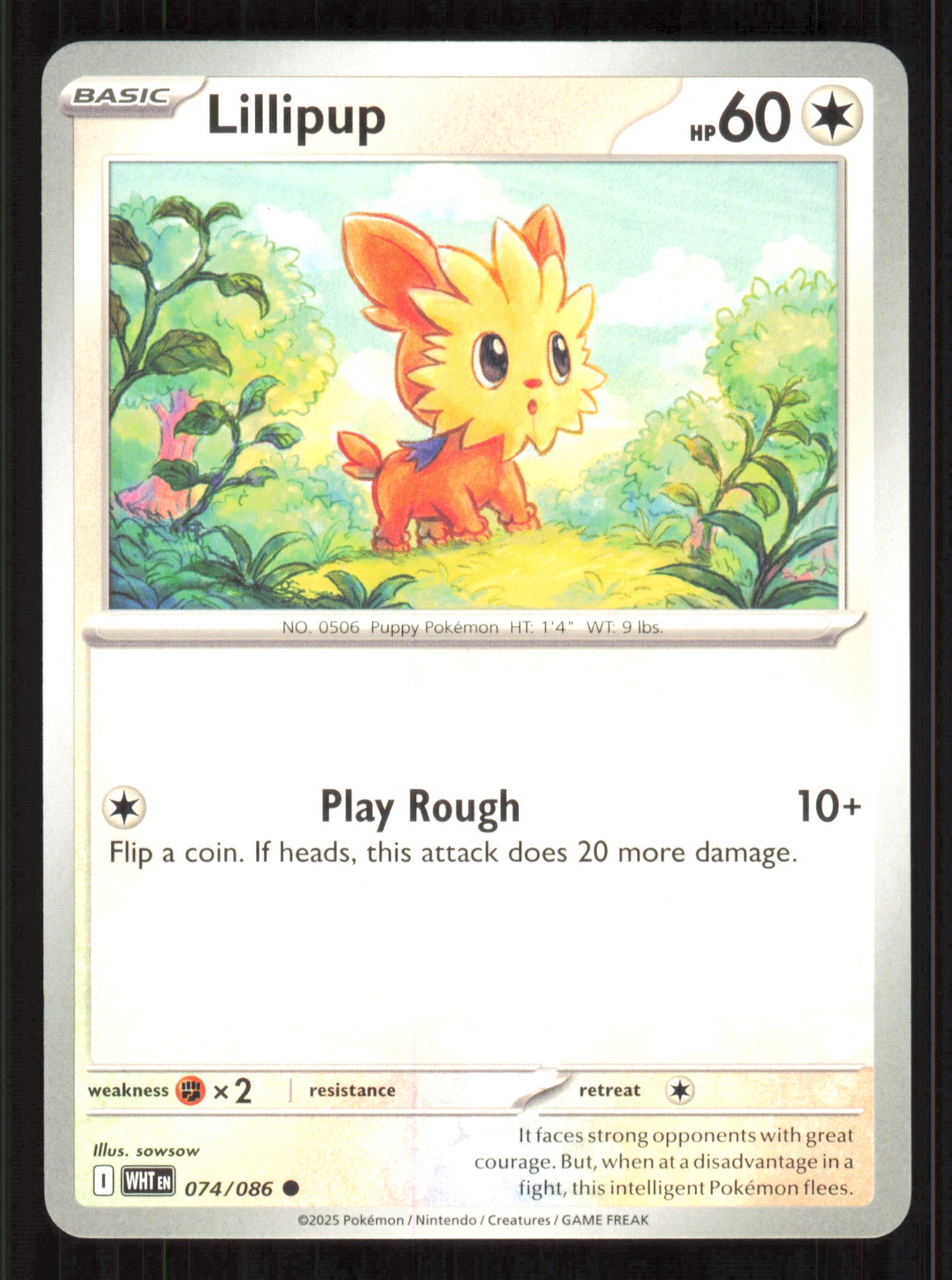 Lillipup Common SV: White Flare 074/086 Near Mint (NM) — przód