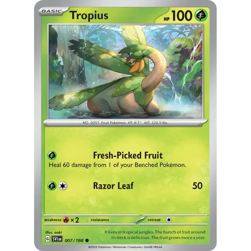 Tropius 007/198 Common Scarlet &amp; Violet Pokemon Near Mint (NM) przód