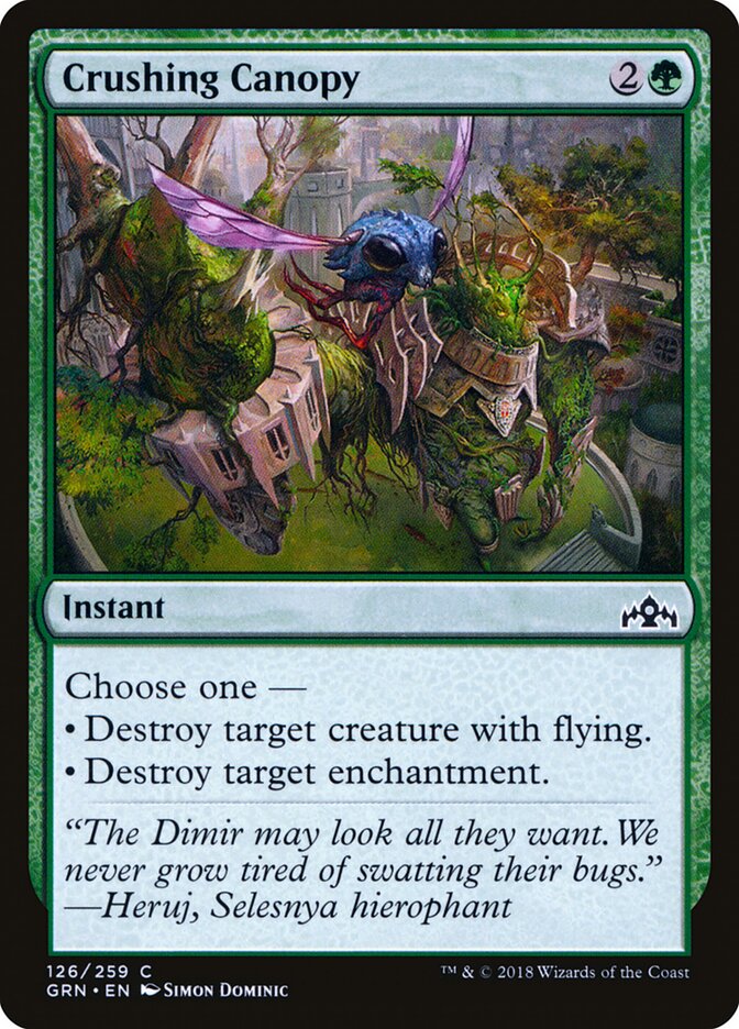 Crushing Canopy 126 Common Guilds of Ravnica Magic: The Gathering Near Mint (NM) przód