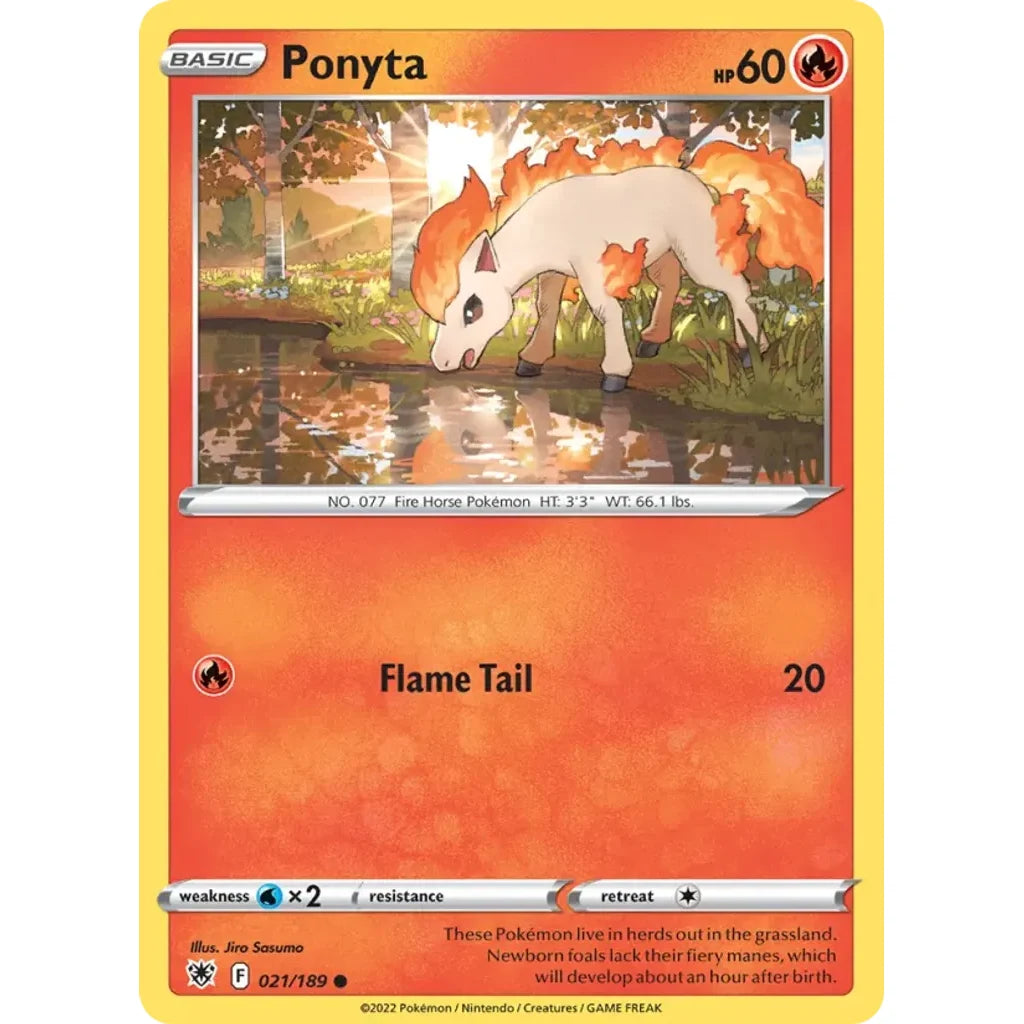 Ponyta 021/189 Common Astral Radiance Pokemon Near Mint (NM) przód
