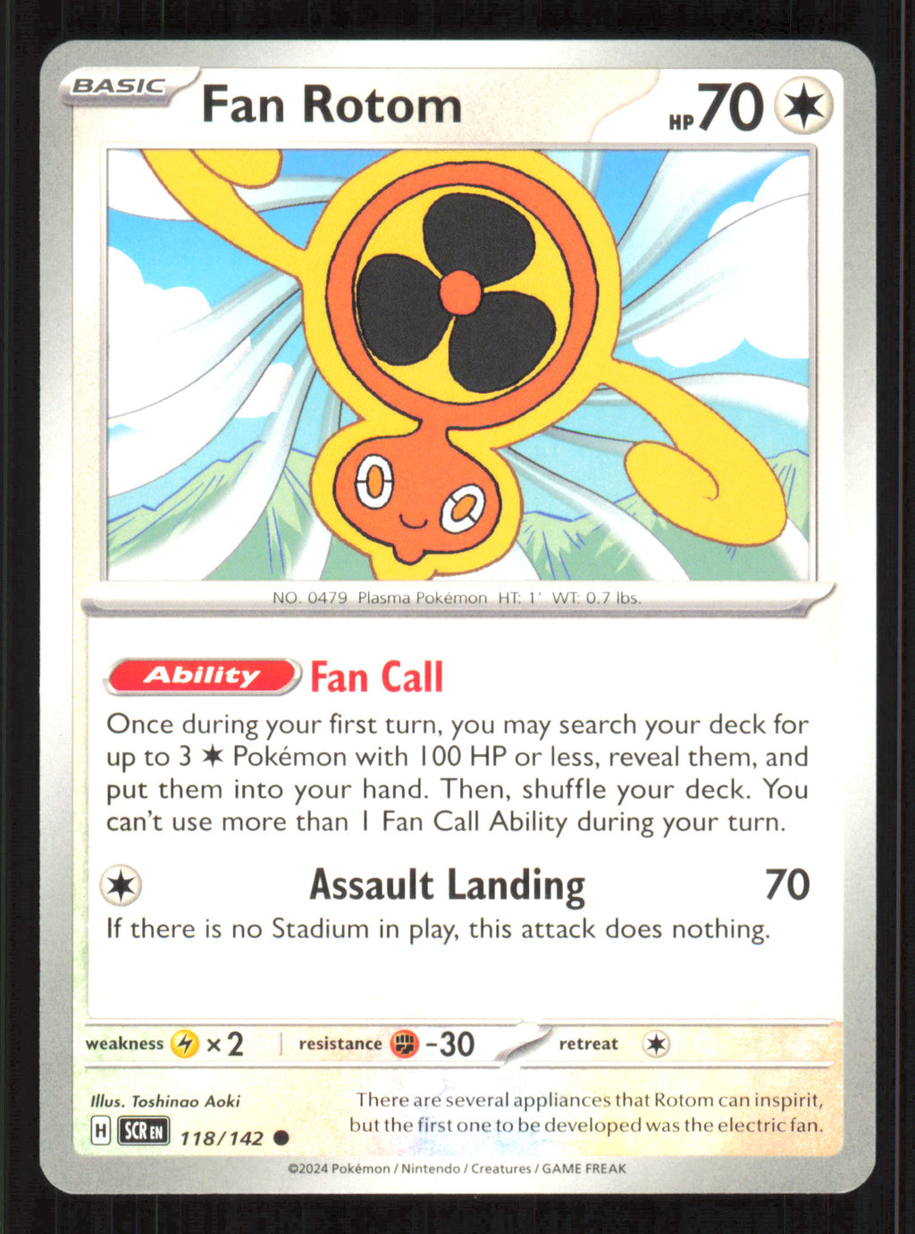 Fan Rotom Common SV07: Stellar Crown 118/142 Near Mint (NM) — przód